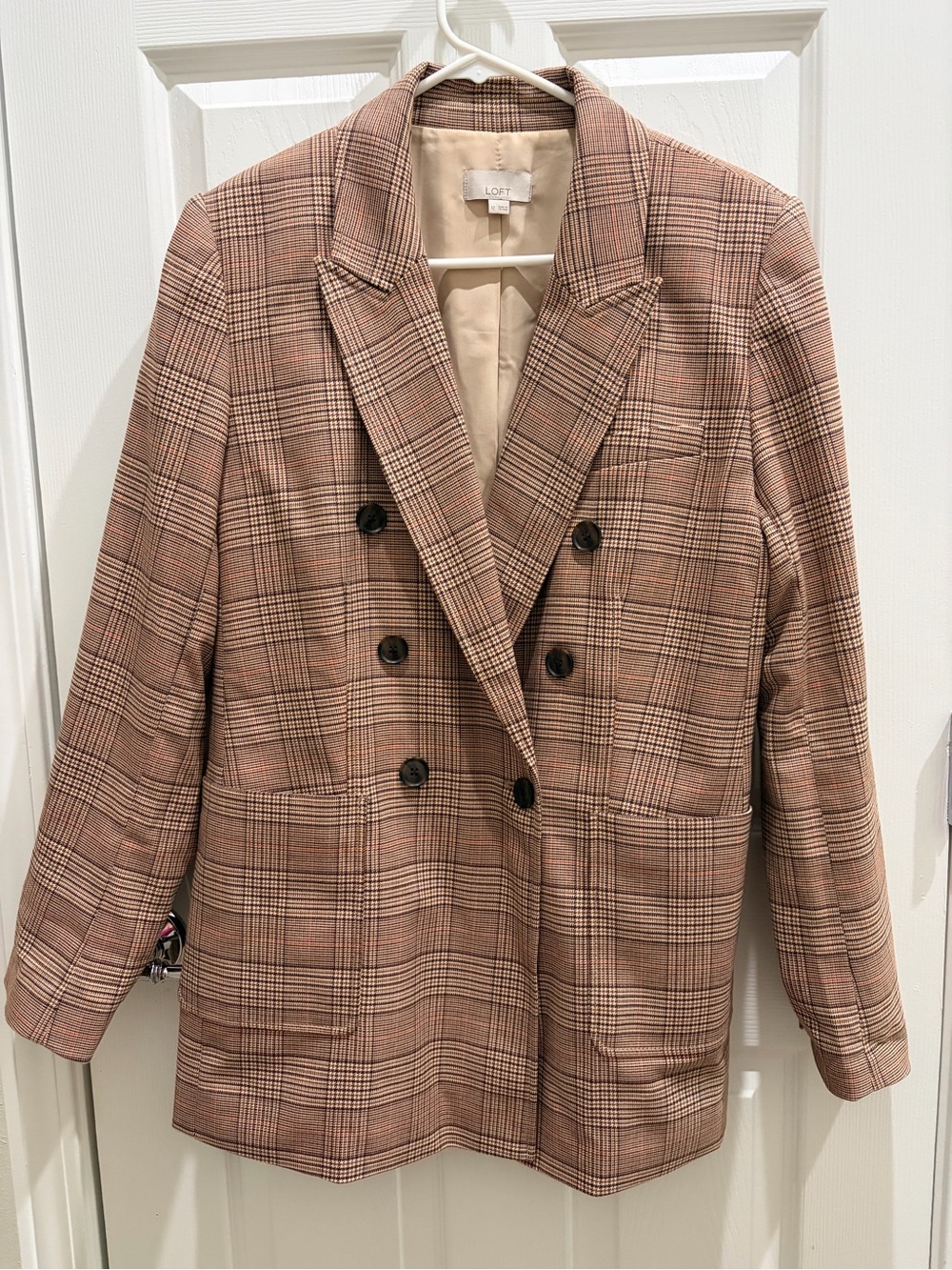LOFT Women's Plaid Double-Breasted Blazer